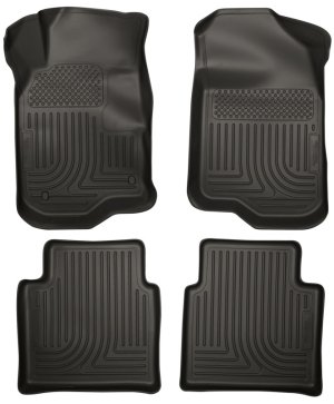 Chevrolet Malibu Floor Liners - Front + Rear - Husky Liners - WeatherBeater - Black - `08-`12